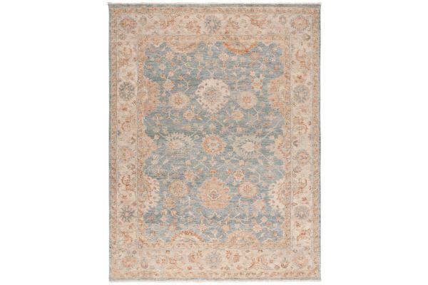 Safavieh Samarkand Collection Seppi Light Blue/Beige 9' x 12' Hand Knotted Rug