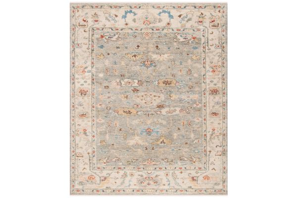 Safavieh Samarkand Collection Kaidi Grey/Ivory 8' x 10' Hand Knotted Rug