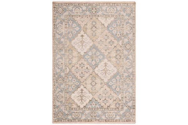Safavieh Samarkand Collection Shahen Beige/Light Blue 6' x 9' Hand Knotted Rug