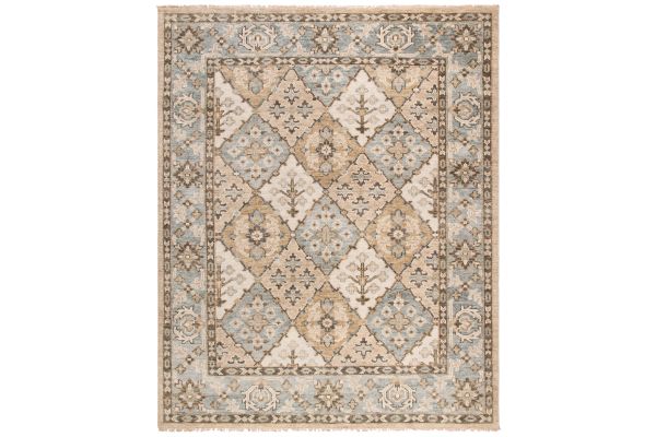 Safavieh Samarkand Collection Shahen Beige/Light Blue 8' x 10' Hand Knotted Rug