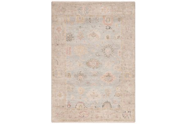 Safavieh Samarkand Collection Olivette Light Blue/Sage 6' x 9' Hand Knotted Rug