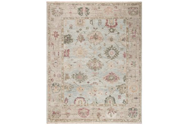 Safavieh Samarkand Collection Olivette Light Blue/Sage 9' x 12' Hand Knotted Rug