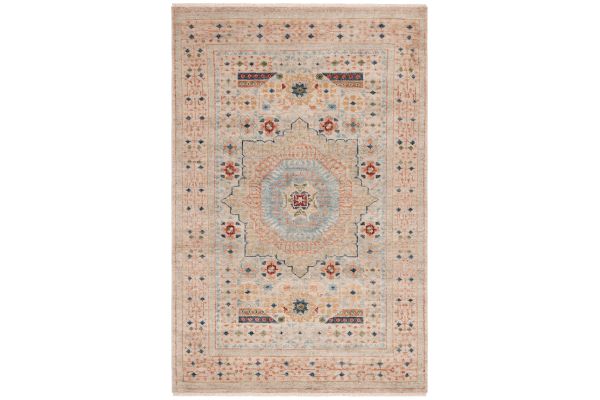 Safavieh Samarkand Collection Marlea Ivory/Rust 6' x 9' Hand Knotted Rug