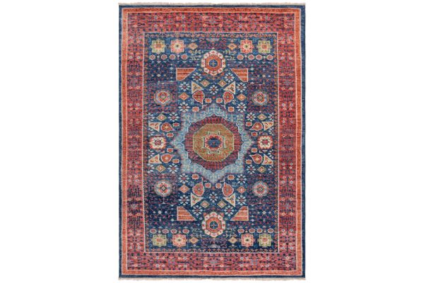 Safavieh Samarkand Collection Ioanna Red/Blue 6' x 9' Hand Knotted Rug