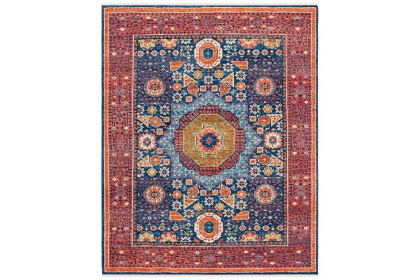 Safavieh Samarkand Collection Ioanna Red/Blue 8' x 10' Hand Knotted Rug
