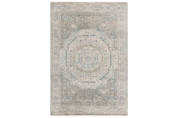 Safavieh Samarkand Collection Annelieke Light Blue/Ivory 6' x 9' Hand Knotted Rug
