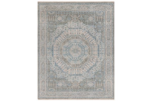 Safavieh Samarkand Collection Annelieke Light Blue/Ivory 8' x 10' Hand Knotted Rug