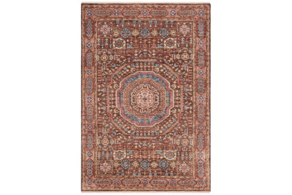 Safavieh Samarkand Collection Annelieke Brown/Rust 6' x 9' Hand Knotted Rug