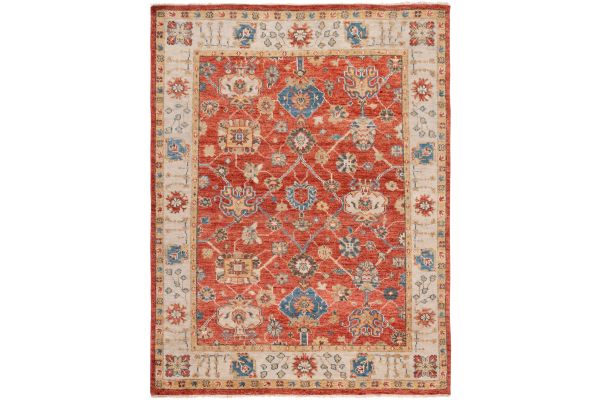 Safavieh Samarkand Collection Mikako Beige/Rust 9' x 12' Hand Knotted Rug