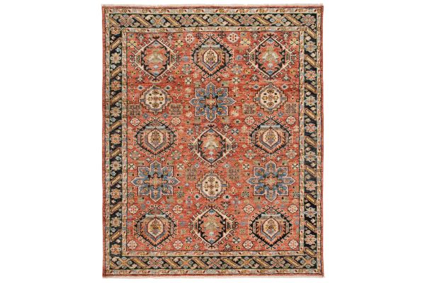 Safavieh Samarkand Collection Valve Rust/Blue 8' x 10' Hand Knotted Rug
