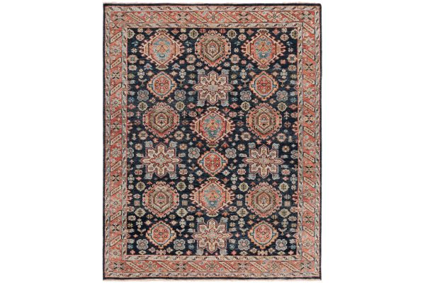Safavieh Samarkand Collection Valve Red/Blue 8' x 10' Hand Knotted Rug