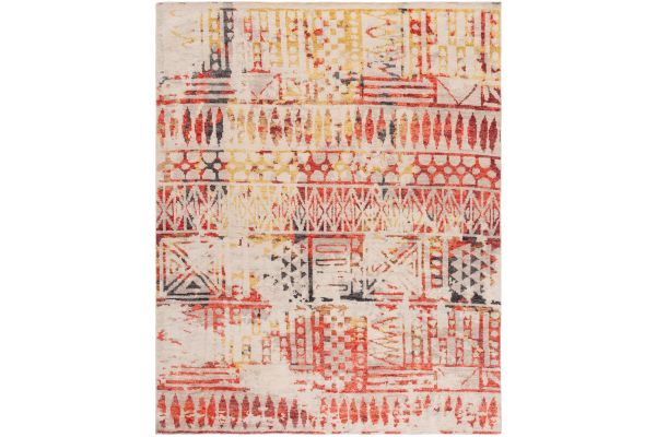 Safavieh Samarkand Collection Rucsandra Red/Ivory 9' x 12' Hand Knotted Rug