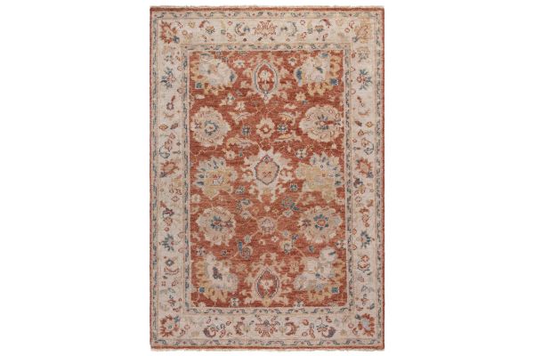 Safavieh Samarkand Collection Nurana Rust/Beige 6' x 9' Hand Knotted Rug