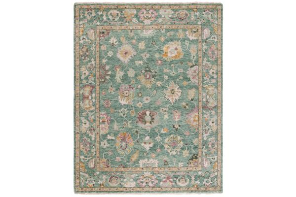 Safavieh Samarkand Collection Ljosbra Green/Pink 9' x 12' Hand Knotted Rug