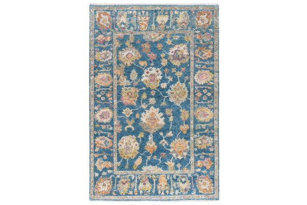Safavieh Samarkand Collection Zahia Blue/Ivory 6' x 9' Hand Knotted Rug