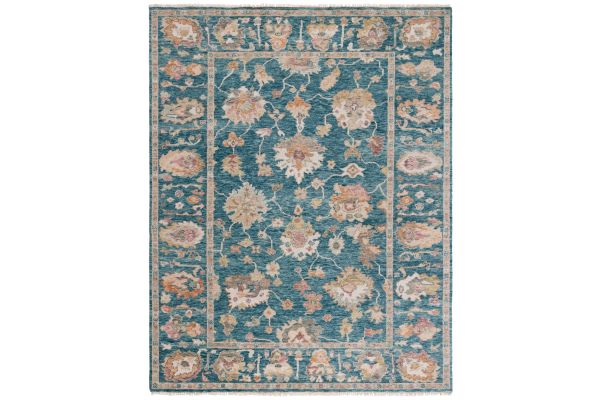 Safavieh Samarkand Collection Zahia Blue/Ivory 8' x 10' Hand Knotted Rug