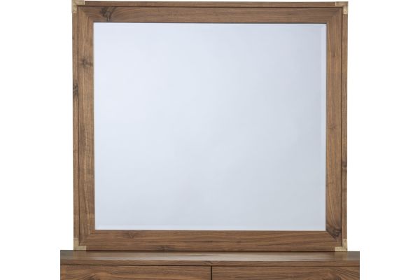 Adler Natural Walnut Beveled Glass Mirror