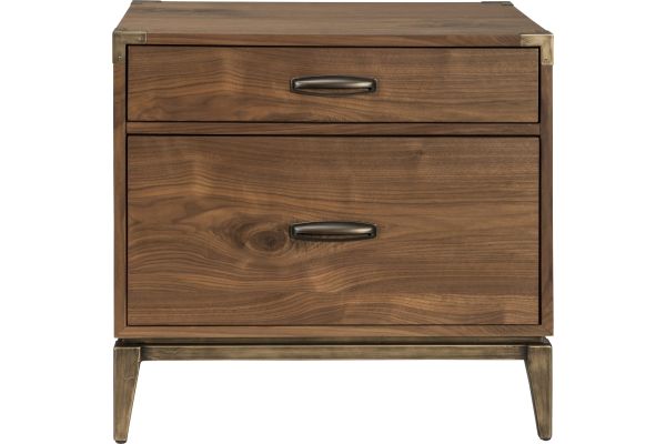 Adler Natural Walnut Two Drawer Nightstand