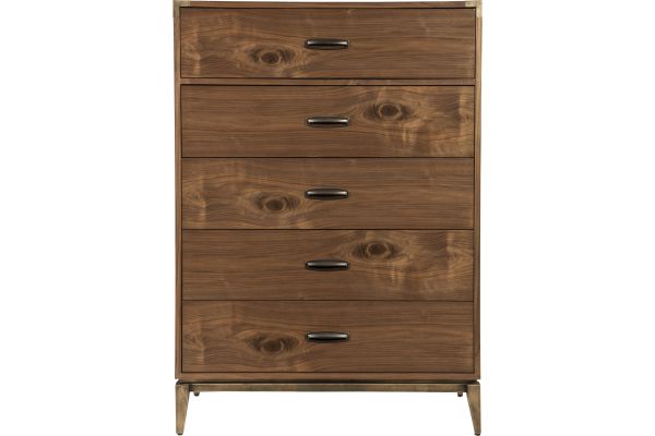 Adler Natural Walnut Five Drawer Chest