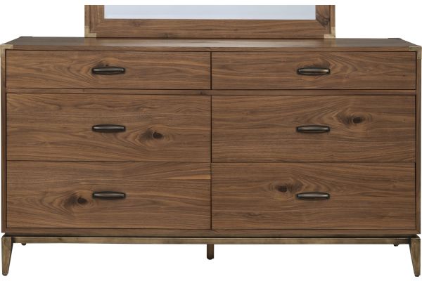 Adler Natural Walnut Six Drawer Dresser