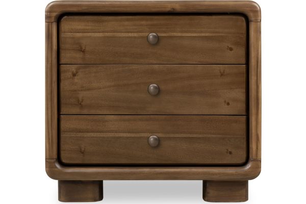 Boka Impala Three Drawer Acacia Wood Nightstand