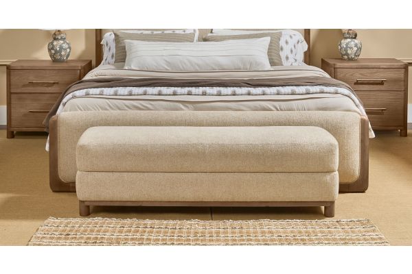 Hollis Cabin Glow Wood Upholstered Bench
