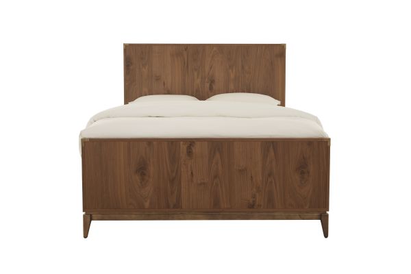 Adler Natural Walnut Wood California King Panel Bed
