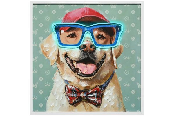 LED Neon Puppy Blue Wall Decor