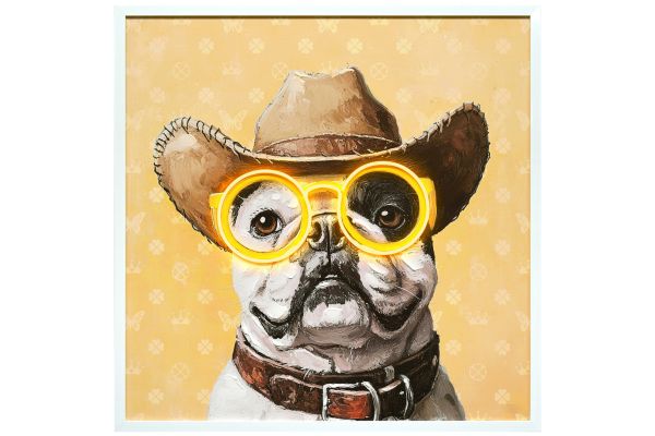 LED Neon Puppy Yellow Wall Decor