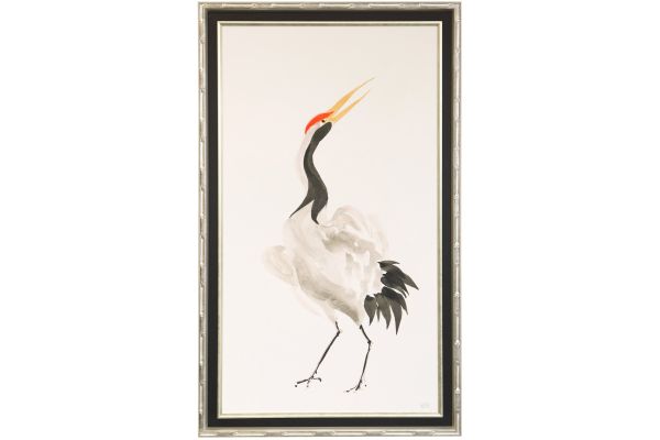 Scroll Crane I Warm Wall Decor