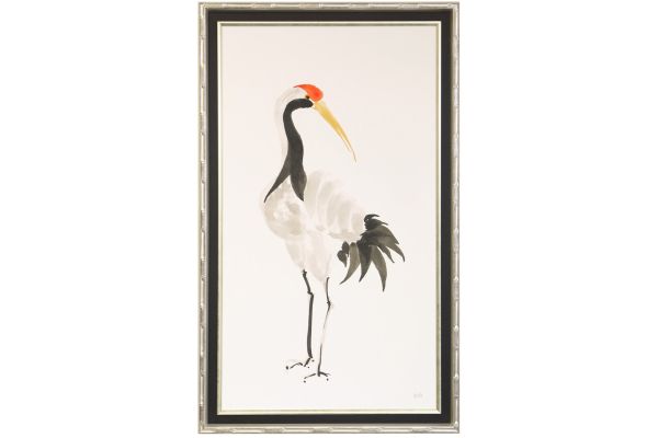 Scroll Crane II Warm Wall Decor