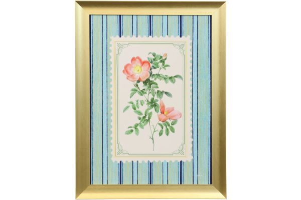 Vintage Striped Flowers II Wall Decor