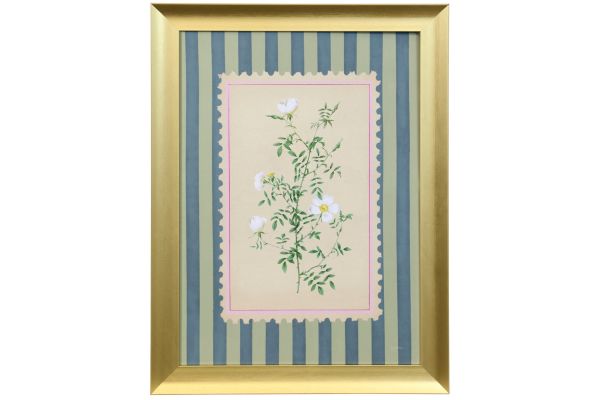 Vintage Striped Flowers III Wall Decor