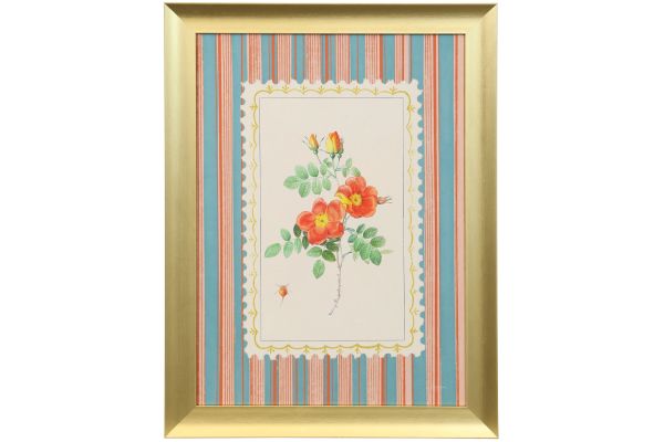 Vintage Striped Flowers IV Wall Decor