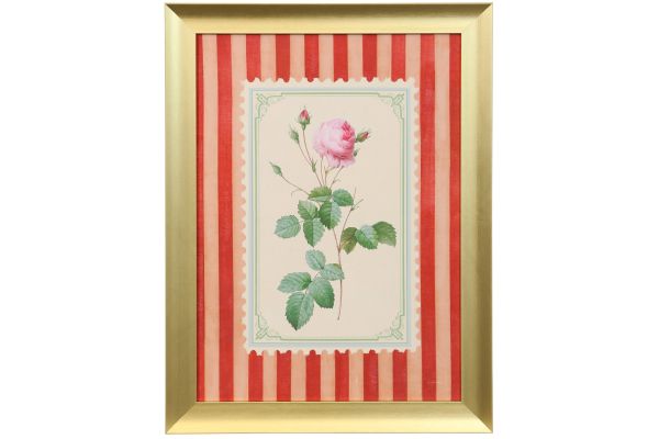 Vintage Striped Flowers Wall Decor