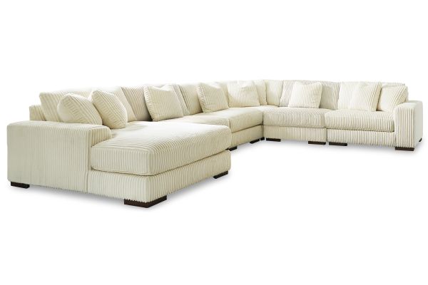 Lindyn Ivory 6-Piece Sectional with Left Arm Facing Chaise