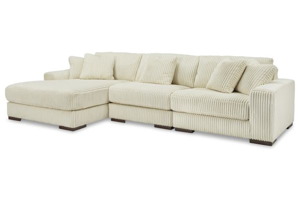 Lindyn Ivory 3-Piece Sectional with Left Arm Facing Chaise