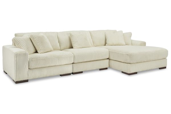 Lindyn Ivory 3-Piece Sectional with Right Arm Facing Chaise