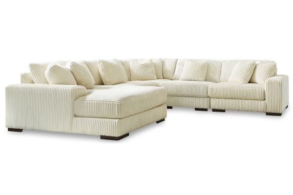 Lindyn Ivory 5-Piece Sectional with Left Arm Facing Chaise