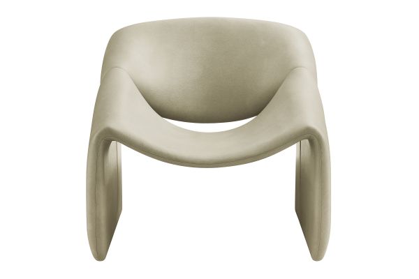 Vivi Mineral Vegan Leather Curved Arm Accent Chair