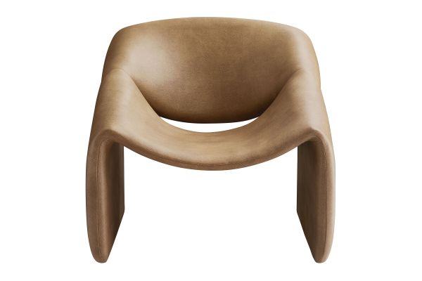 Vivi Toast Vegan Leather Curved Arm Accent Chair