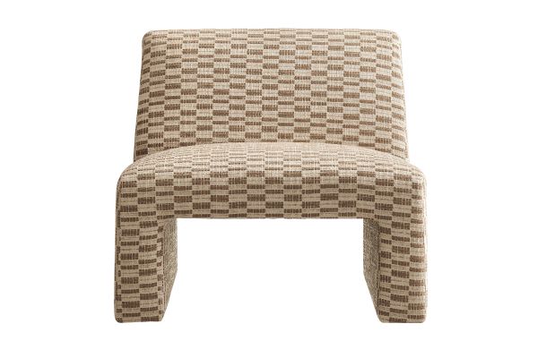Amita Mineral Checked Woven Fabric Armless Accent Chair