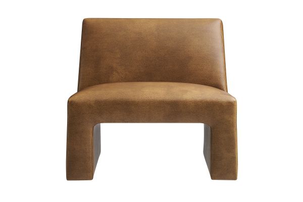 Amita Canyon Vegan Leather Armless Accent Chair