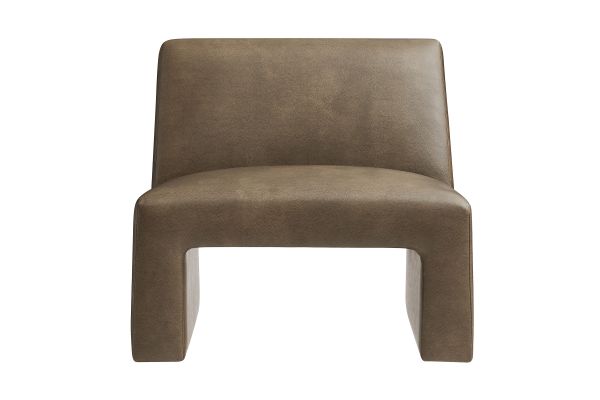 Amita Mushroom Vegan Leather Armless Accent Chair