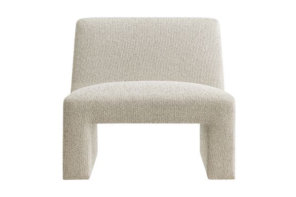 Amita Marble Lattice Boucle Upholstered Armless Accent Chair