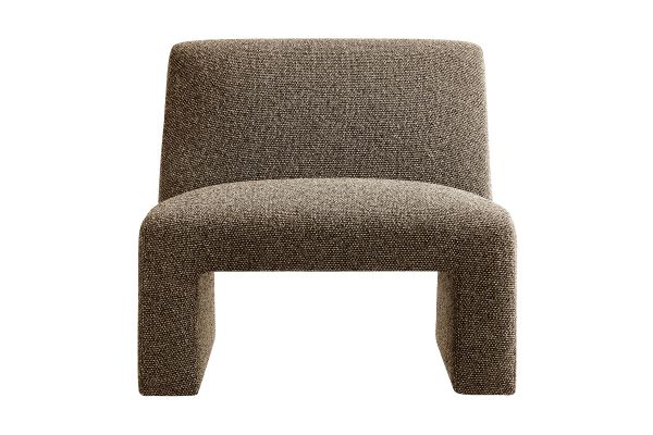 Amita Earth Lattice Boucle Upholstered Armless Accent Chair