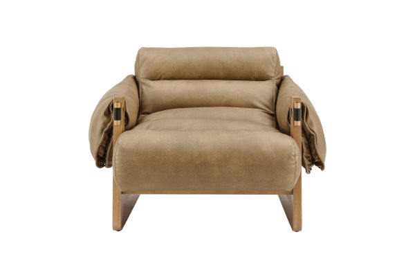 Sorelle Toast Vegan Leather Sling Lounge Chair