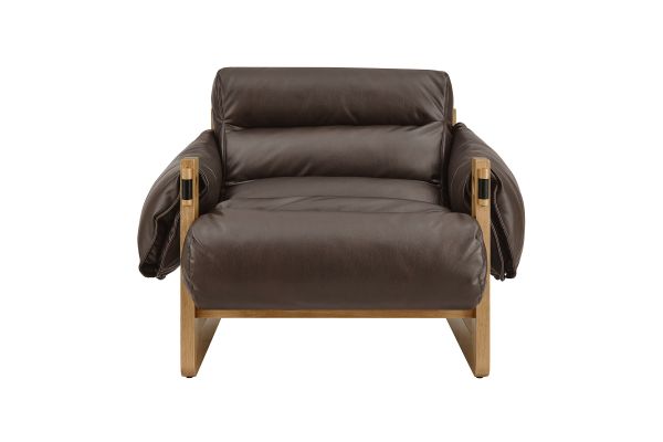 Sorelle Espresso Vegan Leather Sling Lounge Chair