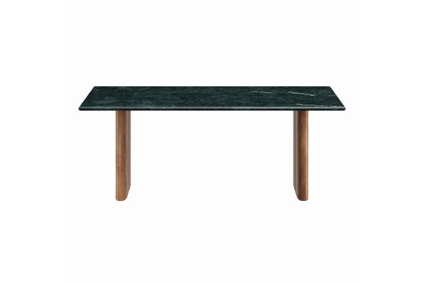 Amistad Walnut/Green Marble Coffee Table