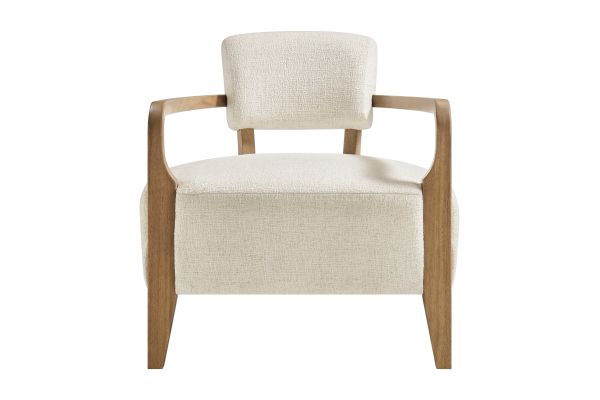 Zinnia Ivory Linen Blend Accent Chair